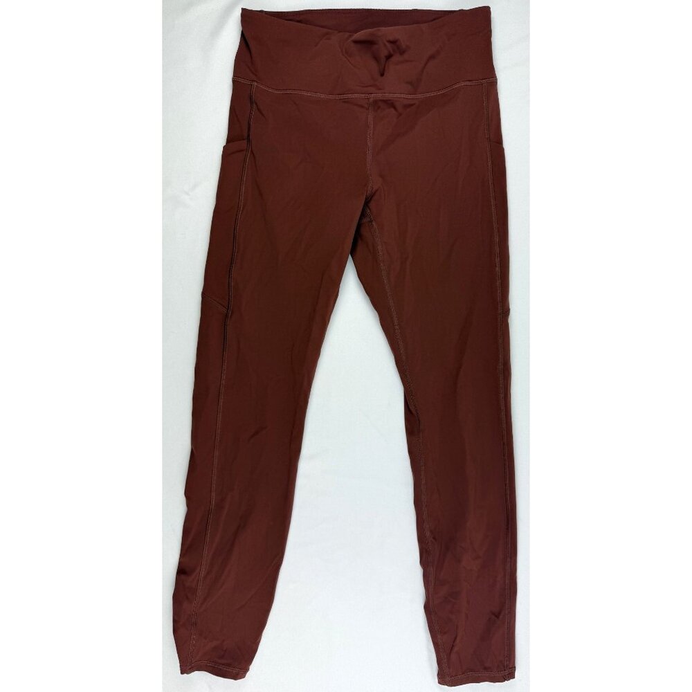 VUORI STRIDE Womens Sz Small Chestnut Stash Pocket Stretch Athletic Leggings - Picture 2 of 8